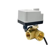 Vanne à bille électrique avec interrupteur manuel 1/2" 3/4" 1" 1-1/4" 1-1/2" AC220V DC12V DC24V 3 voies type T/L(1-1/4",T TYPE_24VDC)