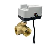Vanne à bille électrique en laiton à trois voies DN15-DN50, actionneur électrique à 3 fils et 2 commandes avec interrupteur manuel, 1 pièce, 220V 12V 24V(1/2",220VAC_L TYPE)