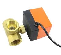 Vanne à bille électrique motorisée en laiton, filetage BSP 1/2 "3/4" 1 "1-1/4" AC 220V 12V 24V, trois voies, 3 fils, 2 commandes DN15/DN20/DN25(1",AC220V_T TYPE)