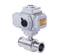 Vanne à bille électrique motorisée sanitaire en acier inoxydable à plate-forme haute de 38 mm Q911F-16P 1 pièce (110 VAC)