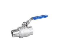 Vanne à bille en acier inoxydable 304, raccord droit femelle-mâle en deux parties, passage intégral, 1/4", 3/8", 1/2", 3/4", 1", 1-1/4", 1-1/2", femelle-mâle(1")