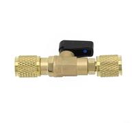 Vanne à bille en laiton pour climatisation de voiture avec filetage G1/4", connecteur pour jauge de vide et maintien de la pression dans les applications de réfrigération