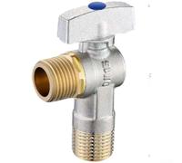 Vanne à bille en laiton - Vanne d'arrêt d'eau en laiton - Vanne d'arrêt à haut débit - Vanne d'arrêt d'angle de 1,27 cm - Valve de chauffe-eau (E)