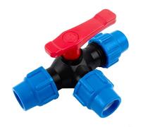 Vanne à bille en plastique à 3 voies pour tuyau en polyéthylène, prend en charge le diamètre extérieur du tuyau 20/25/32/40/50 mm, utilisé pour le contrôle du débit d'eau et la connexion pour un usage