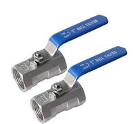 Vanne à bille, filetage femelle, vanne à bille en acier inoxydable 304, vanne d'arrêt manuelle, vanne à bille, pour eau, huile (1"-2 pack)