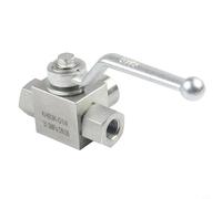 Vanne à bille hydraulique à trois voies haute pression, vanne manuelle en acier au carbone avec joint en caoutchouc, type T pour huile, eau, gaz, utilisation industrielle (G1/4)