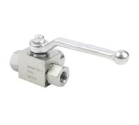 Vanne à bille hydraulique en acier au carbone à trois voies haute pression 500 bars avec joint en caoutchouc pour l'industrie pétrolière, eau, huile et gaz pour contrôle du débit des médias (G1/4)