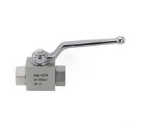 Vanne à bille hydraulique haute pression, vanne d'arrêt 2 voies en acier au carbone, 500 bar MWP, 60 x 20 x 50 mm, pour systèmes de contrôle du débit de plomberie industrielle et de tuyauterie (3/8)