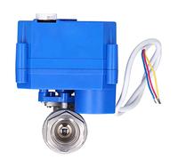 Vanne à bille motorisée en acier inoxydable DN15 DC 12 V, mini raccord hydraulique direct - Revient automatiquement à l'état entièrement fermé lorsque l'alimentation est