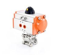 Vanne à bille pneumatique 3/8 "en acier inoxydable 304, Double effet, trois pièces, filetage femelle DN10