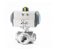 Vanne à bille pneumatique à double action en acier inoxydable 304 de 3,8 cm (type T)