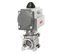Vanne à bille pneumatique trois pièces en acier inoxydable 304 Q611F-16P 3PC interne(Q611F-16P DN100)