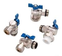 Vanne à bille pour collecteur de chauffage au sol, robinet à boisseau sphérique d'angle pour tuyau en plastique en aluminium, 16-32 mm PPR Hot Melt Compression Fitting Valve