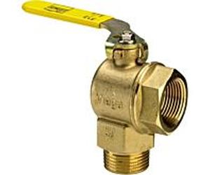 Vanne à bille pour compteur de gaz Viega 526832 R/Rp 1, laiton, angle, avec TAE