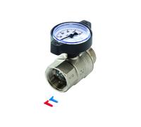 Vanne à bille TECEfloor, avec thermomètre, RP1 \"xR1\", 77381008