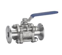 Vanne à bille Tri-Clamp, Robinet à boisseau sphérique sanitaire en acier inoxydable, 3 pièces, triple collier de serrage, DN15-DN50(2001-01-02 00:00:00)