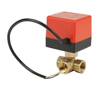 Vanne à Billes Motorisée à 3 Voies électrique Valve à Billes à 3 Voies Valve à Billes en Laiton 3 Voies DN15 G1 / 2 220VAC pour le Contrôle avec Hystérésis