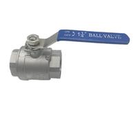 Vanne à boisseau sphérique 2P à vis interne, vanne à grand débit, vanne de fermeture de carte de conduite d'eau, acier inoxydable 201/304, deux pièces(Shorts points DN10,301)