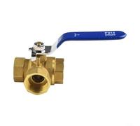 Vanne à boisseau sphérique 3 voies DN20 en laiton type T pour filetage femelle BSP pour une utilisation avec de l'air, de l'eau, de l'huile et des gaz dans les applications de tuyauterie