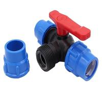 Vanne à boisseau sphérique 3 voies for tuyaux PE, raccord rapide et sans soudure, for rénovation de l'habitat, accessoires de connecteur de vannes(20mm)