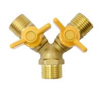 Vanne à boisseau sphérique 3 voies Union Cross/inverseur 3 fils extérieurs Vanne à gaz 3 voies 1,27 cm mâle laiton raccord d'irrigation de jardin