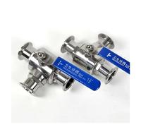 Vanne à boisseau sphérique à 3 voies en acier inoxydable 304 avec bride de 1,5" et 2" et virole de 2,5" et diamètre extérieur de 50,5/64/77,5 mm(19x25mm Ferrule OD,L- Port)