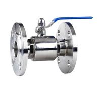 Vanne à boisseau sphérique à bride sanitaire SS304/316, vanne à boisseau sphérique droite manuelle, connexion à bride PN10/PN16(DN32,SS316_PN16)