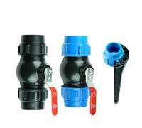 Vanne À Boisseau Sphérique À Connexion Rapide En PE Noir, Résistante Aux UV Et À Haute Pression, Vanne À Noyau En Acier À Passage Direct(25蓝帽铁球阀大孔6分)