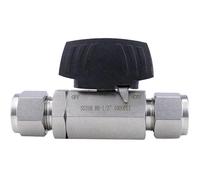 Vanne à boisseau sphérique à corps hexagonal en acier inoxydable 316, 1000 PSI 3-16 mm 1/8-1 po, instrument de laboratoire plaqué argent(6mm)