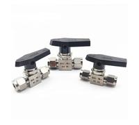 Vanne à boisseau sphérique à double virole en acier inoxydable 304 et 316L, 6 mm, 8 mm, 10 mm, tube hexagonal 1/8", 1/4", 3/8", vanne d'instrumentation de source d'air(45295)