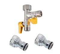 Vanne à boisseau sphérique à gaz à 2 voies, 2 voies avec marche/arrêt individuel, robinet 1/2" Séparateur en T Robinet à boisseau sphérique à gaz en laiton pour la cuisine à domicile