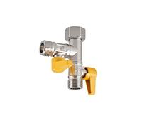 Vanne à boisseau sphérique à gaz à 2 voies, 2 voies avec marche/arrêt individuel, robinet 1/2" Séparateur en T Robinet à boisseau sphérique à gaz en laiton pour la cuisine à domicile