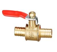 Vanne à boisseau sphérique à poignée rouge, raccord de tuyau droit en laiton de 6 mm, 8 mm, 10 mm et 12 mm, for conduite d'eau, de pétrole et de gaz, accessoires de canalisation(6mm)