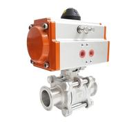 Vanne à boisseau sphérique à triple serrage en acier inoxydable 304 DN40, 1 pièce, avec vérin à double effet