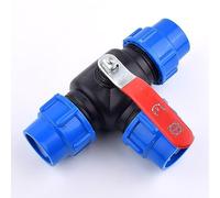 Vanne À Boisseau Sphérique À Trois Voies Joint De Compression En Forme De T, 25mm/32mm/40mm/50mm Conduite D'eau Vanne À Boisseau Sphérique À Noyau En Acier En Plastique Connecteur Rapide ( Size : 32mm