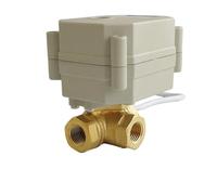 Vanne à boisseau sphérique actionnée BSP/NPT 1/4'' 3/8'' laiton DN8 DN10 3 voies type L/T grue électrique for le contrôle du débit(T Type Flow Plan A,NPT THREAD_TF8-BH3-C 9V-24V_CR704)