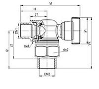 Aalberts SEPP gaz vanne à boisseau sphérique d'angle 0029485 DN 25, R 1 x Rp 1, laiton chromé