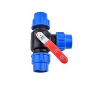 Vanne à boisseau sphérique d'irrigation de jardin 25 mm 32 mm 40 mm 50 mm Tuyau d'eau en plastique avec noyau en acier Vanne à boisseau sphérique 3 voies Connecteur rapide Type T PVC PE Connexion rapi