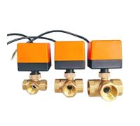 Vanne À Boisseau Sphérique Électrique En Laiton 1/2", 3/4", 1", 1-1/4", 1-1/2", 2", Électrovanne À Trois Voies For Chauffage Au Sol Et Climatisation, AC 220 V(1-1/4",220VAC)