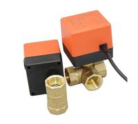 Vanne à boisseau sphérique électrique en laiton, 2 voies, 3 fils, électrovanne d'eau AC 220 V DC 12 V 24 V avec actionneur(DN25 24v-3 Way)