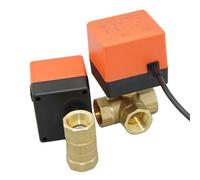 Vanne à boisseau sphérique électrique en laiton AC 220 V DC 12 V 24 V, électrovanne à 2 voies et 3 fils avec actionneur DN15/20/25/32/40/50(Dn50,24V-3 WAY)