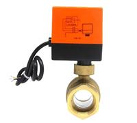 Vanne à boisseau sphérique électrique en laiton DN15 DN20 DN25 AC220 V 2 voies 3 fils 2 commandes avec actionneur normalement fermé (2 voies DN32, CR03)