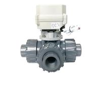 Vanne à boisseau sphérique électrique en PVC 1 pouce DN25, 3 voies, alésage en T, protection IP67, DC12 V, DC24 V, AC24 V(T Type Bore,GLUE END(32MM)_AC24V_CR702)