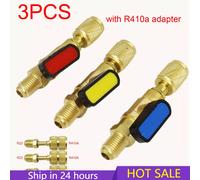 Vanne à boisseau sphérique en laiton pour réfrigérant R22, vanne d'arrêt de réfrigérant pour climatisation, connexion à un tuyau, outil de réfrigération, adaptateur R410A 1pcs blue