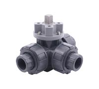 Vanne à boisseau sphérique en PVC à 3 voies avec alésage en T 1 pouce ISO-Top F03 10 bar PTFE/EPDM