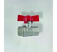 Vanne à boisseau sphérique Fukana avec poignée papillon 53023 rouge, IG x IG 2000 ", DIN 50930-6, laiton