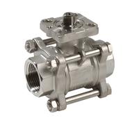 Vanne à boisseau spherique G4'' à 2 voies en acier inoxydable, 3 pièces à passage integral ISO-Top - BL2SA3