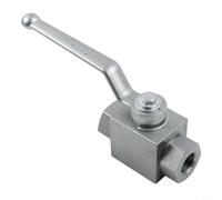 Vanne à boisseau sphérique hydraulique haute pression G3/8, 2 voies manuelle en acier au carbone avec filetage, 500 bar MWP, joint en nitrile acétal, pour systèmes eau, huile, gaz