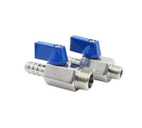 Vanne à boisseau sphérique mâle bleue MINI SS304, adaptateur 1/8-1/4-3/8-1/2 à 7 mm-8 mm-10 mm-12 mm-12,7 mm-14 mm-16 mm-18 mm-20 mm, vanne à boisseau sphérique 2 voies BSPT(3I4inchX20mm 229g)
