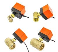 Vanne à boisseau sphérique motorisée 1/2" 3/4" 1" 2" 220 V 12 V 24 V, vanne à boisseau sphérique en laiton à trois fils ou à deux lignes(1",24VDC_CR02)